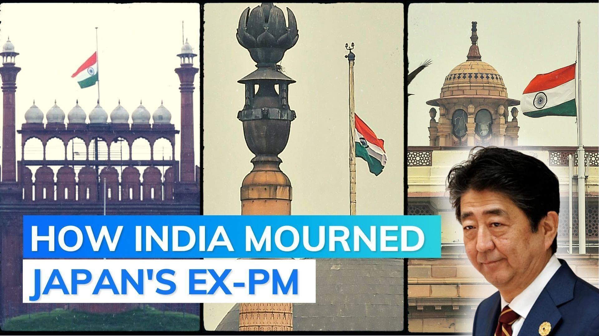 Shinzo Abe death: India's flag at half-mast at Delhi landmarks day after Japan ex-PM's assassination