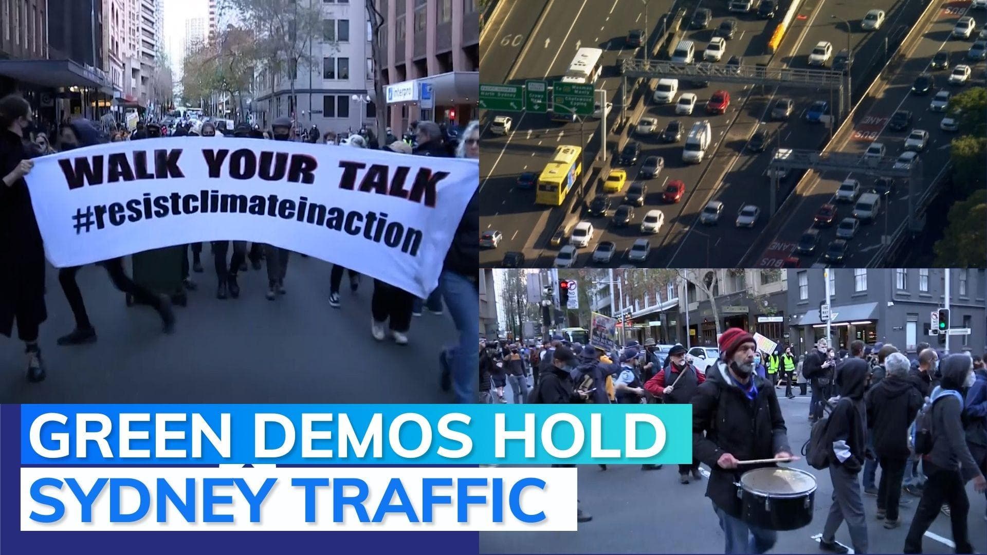 On camera: climate protesters disrupt traffic in Sydney