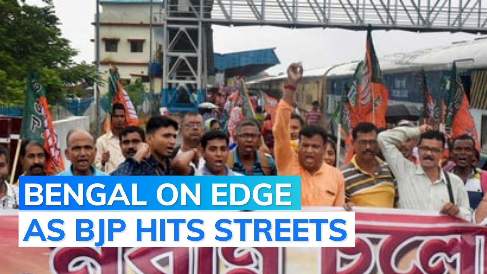 West Bengal: clashes ensue during BJP's protest march against TMC