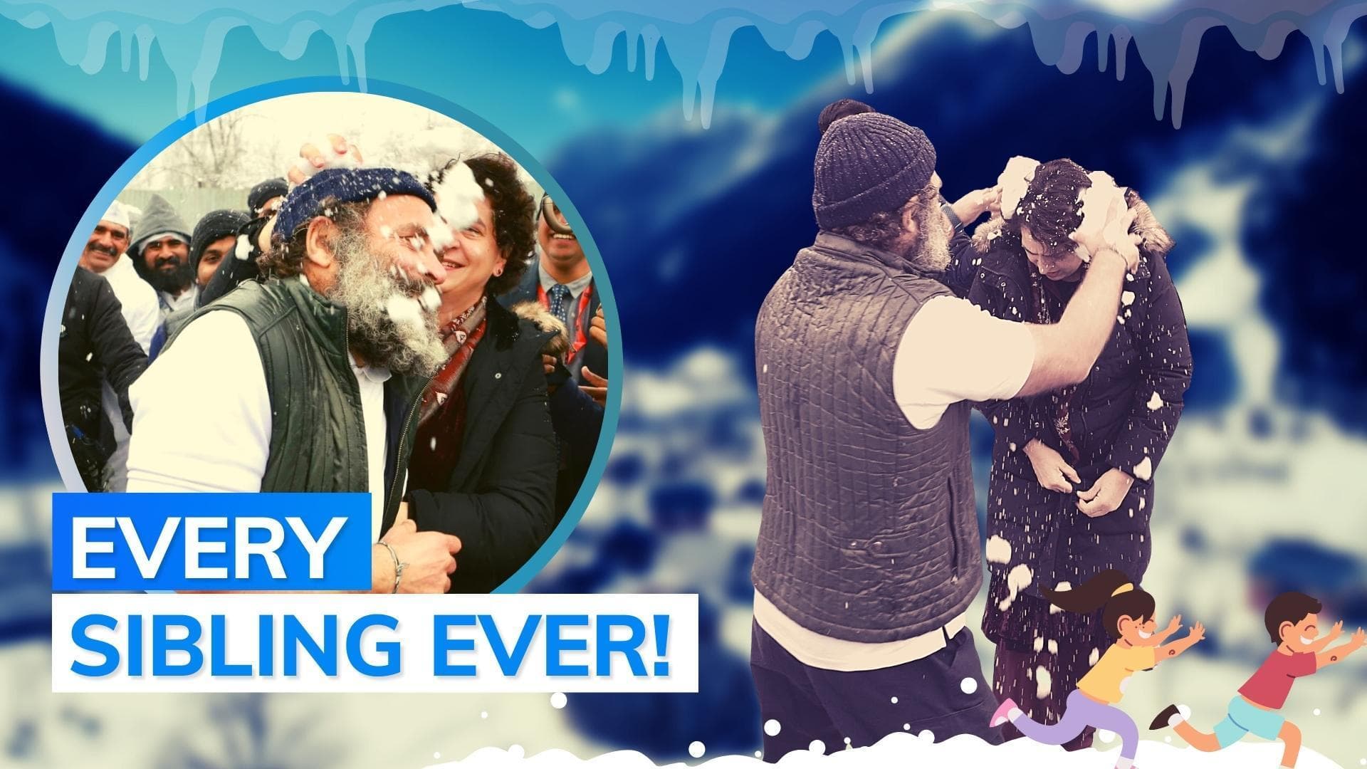 Watch: Rahul and Priyanka's snow fight in Srinagar | Bharat Jodo Yatra