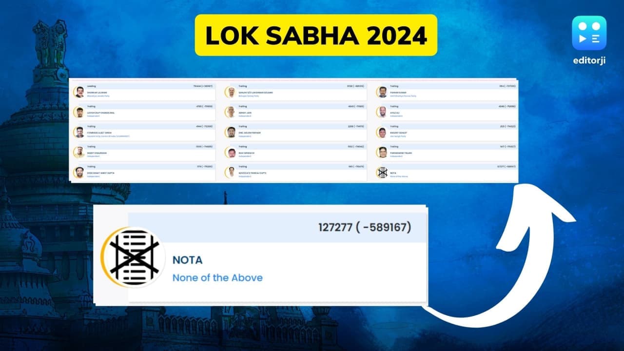 14 candidates and so far NOTA has more than 1 lakh votes in Indore 14 candidates and so far NOTA has more than 1 lakh votes in Indore