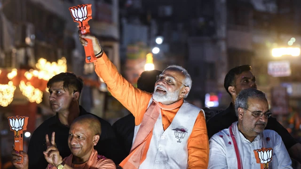 PM Modi's Varanasi roadshow before filing nomination PM Modi's Varanasi roadshow before filing nomination