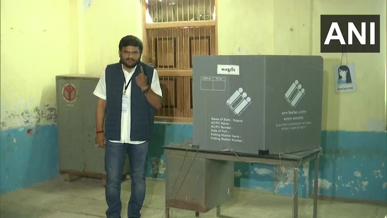 Gujarat Election 2022: BJP candidate Hardik Patel casts vote Gujarat Election 2022: BJP candidate Hardik Patel casts vote