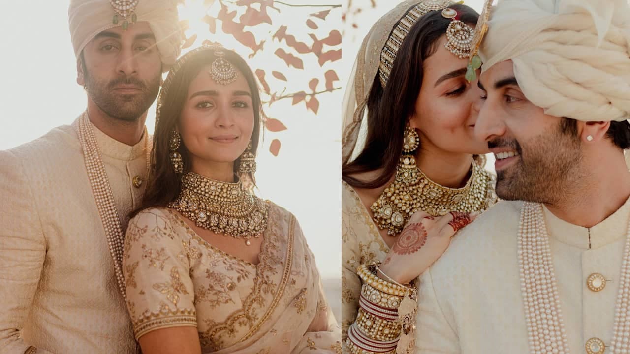 Alia-Ranbir wedding: Couple pose as husband and wife Alia-Ranbir wedding: Couple pose as husband and wife