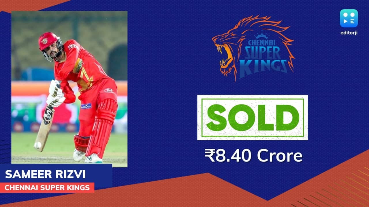 CSK के हुए समीर रिजवी
CSK के हुए समीर रिजवी